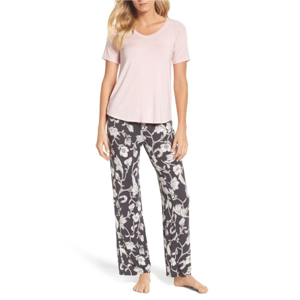 P.J. Salvage Womens Solid Pajama Sleep T-shirt, Pink, XS, DM